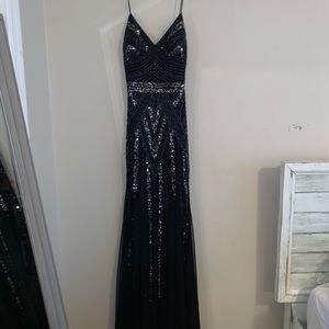 gorgeous navy prom dress